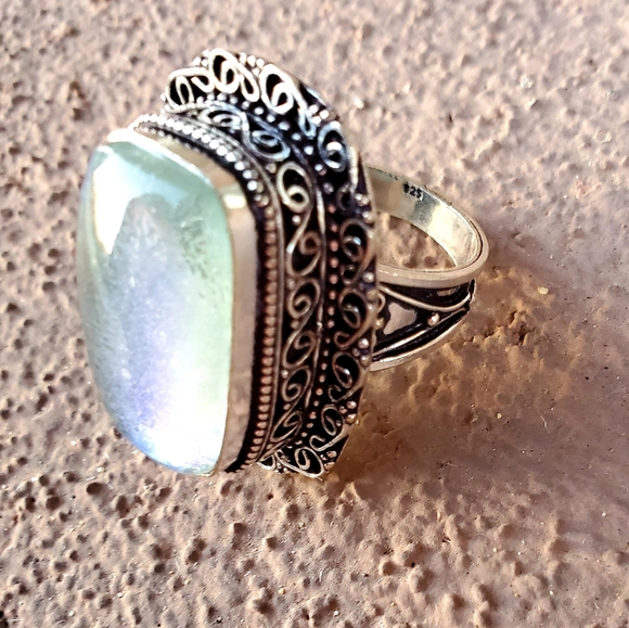 New Dichroic Glass 925 Silver Ring - Picture 7 of 14